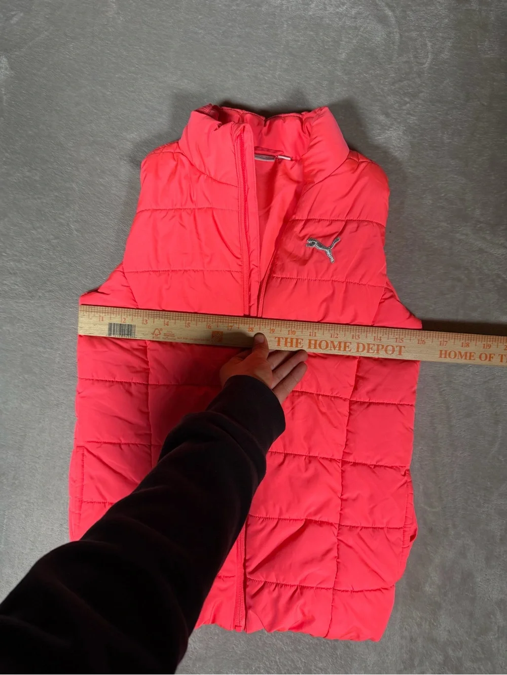 Puma Neon Coral Quilted Puffer Vest